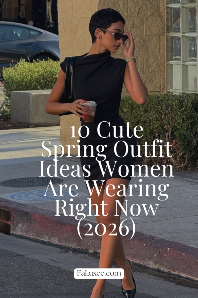 10 Cute Spring Outfit Ideas Women Are Wearing Right Now black minimalist fashion influencer pinterest pin
