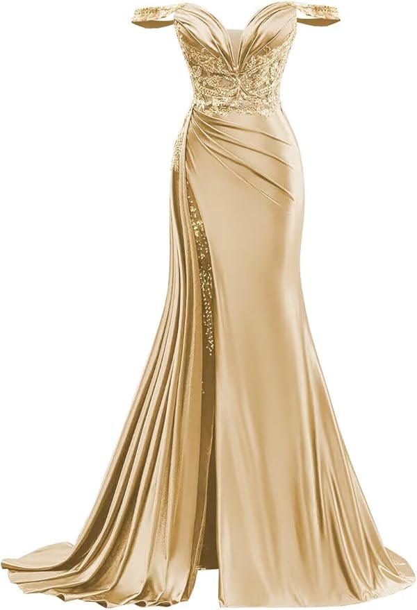 Gorgeous gold satin dress