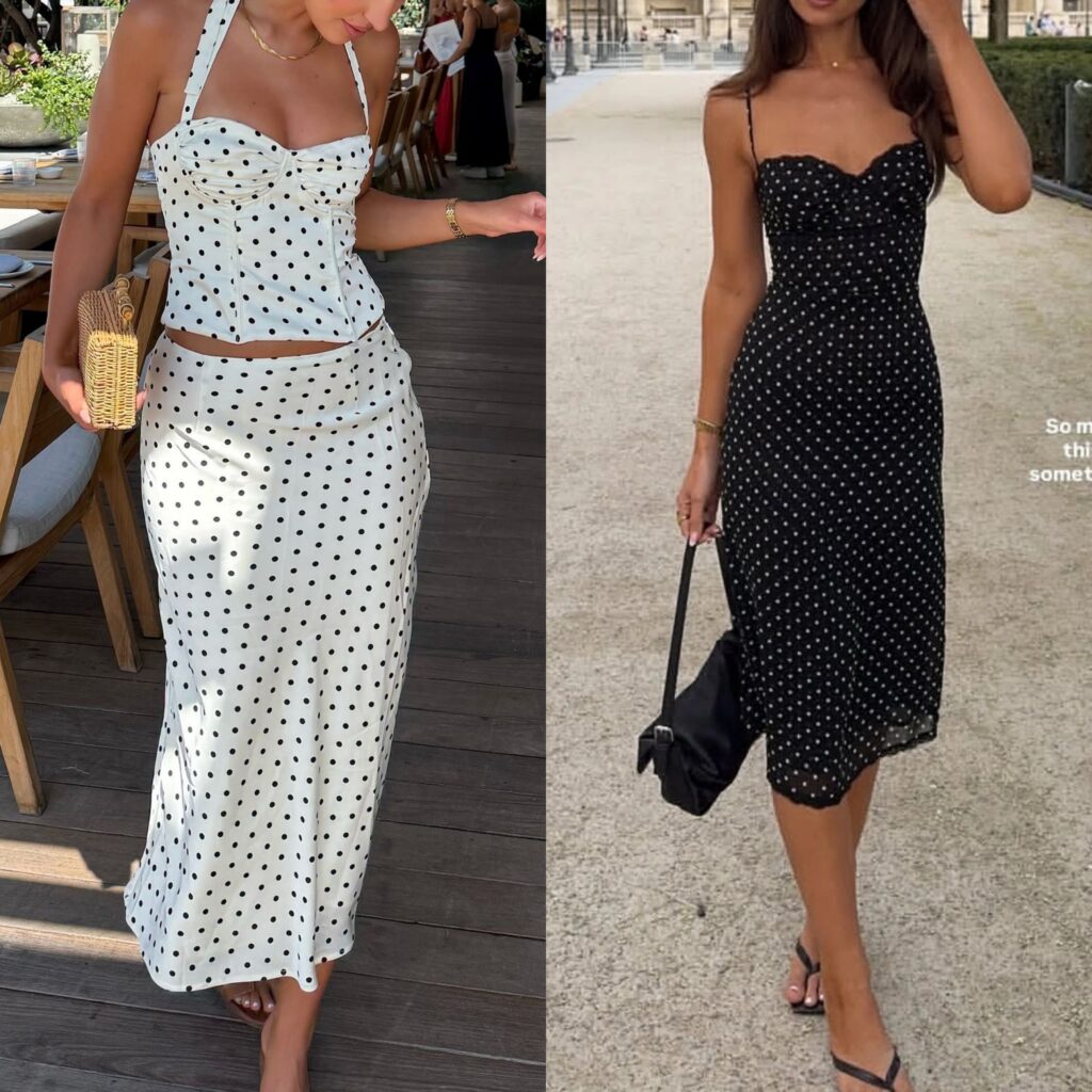 Classy lady putting on classy outfit for spring 