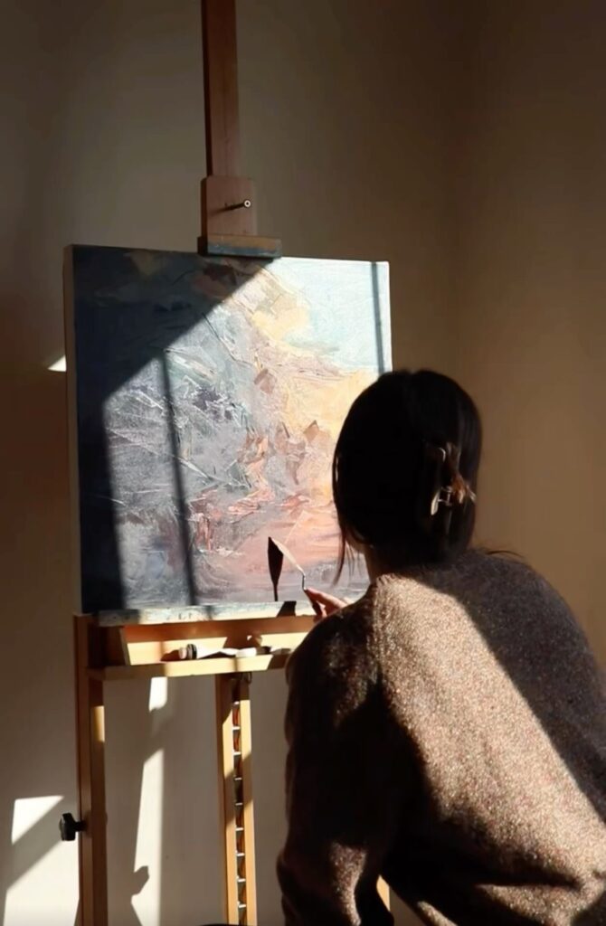 Lady painting art