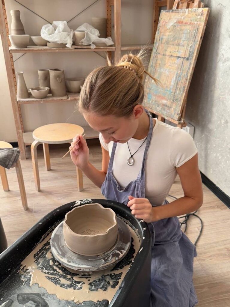 Lady doing pottery