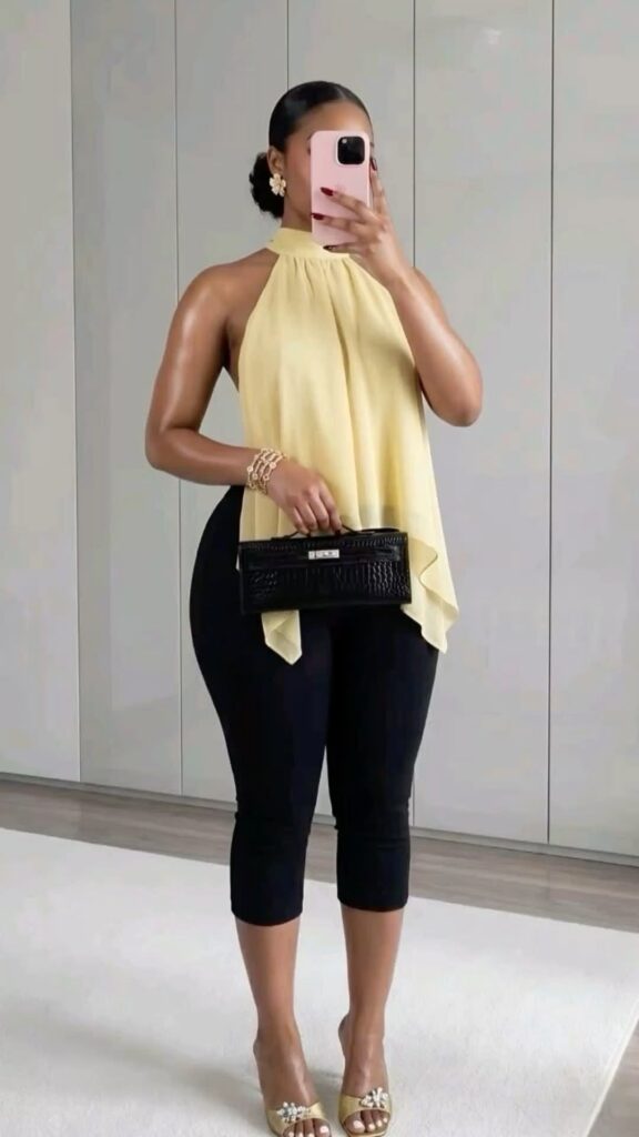 Capri pants +halter neck